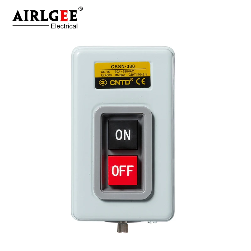 Start Push Button Switch AC220V 380V 3 phase BS211B BS216B BS230B Motor Control Start Stop ON-OFF  3.7KW