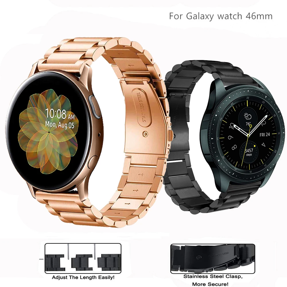 

Браслет из нержавеющей стали для Samsung Galaxy watch 46 мм, металлический ремешок для Gear S3 Frontier band 22 мм Huawei watch GT S 3 46