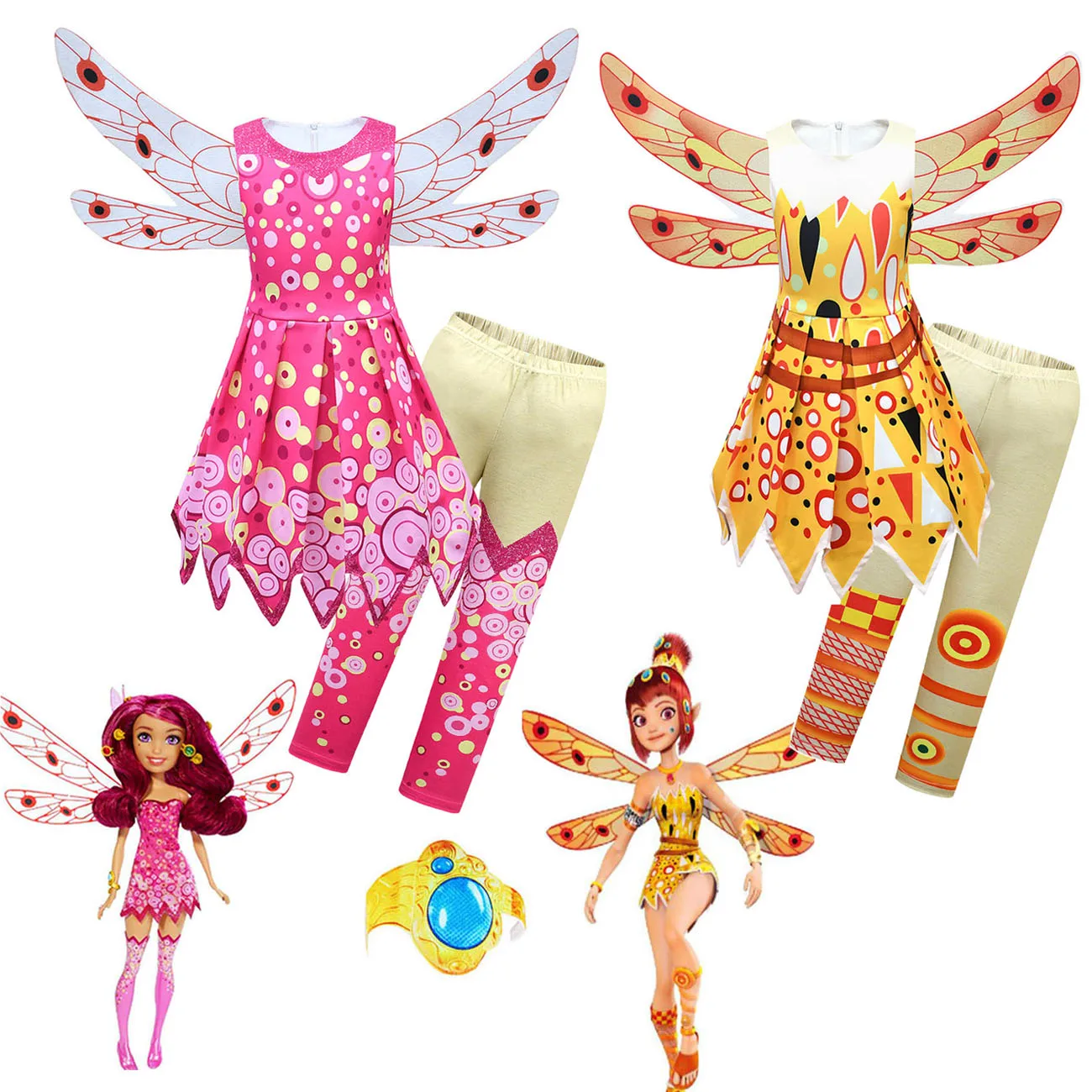 Mia-disfraces de Halloween para niñas, conjunto de ropa Mia y Me, vestido Mia, banda de mano de ala, fiesta de cumpleaños, ropa de Carnaval