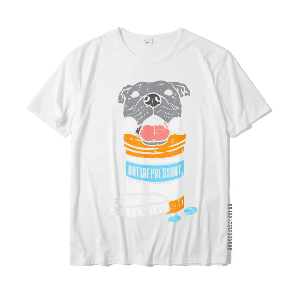 Antidepressant Pitbull Funny Pitties Dog Lover Owner Gift T-Shirt Top T-Shirts Summer Graphic Men Tees Summer Cotton