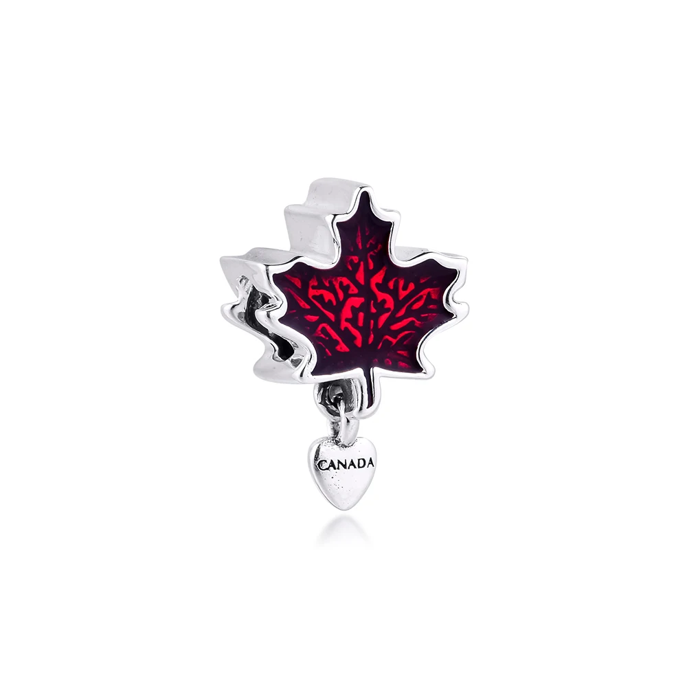 

Genuine 925 Sterling Silver Canada Maple Leaf Charms Beads for Jewelry Making Fits Original Pandora Bracelet Bijoux