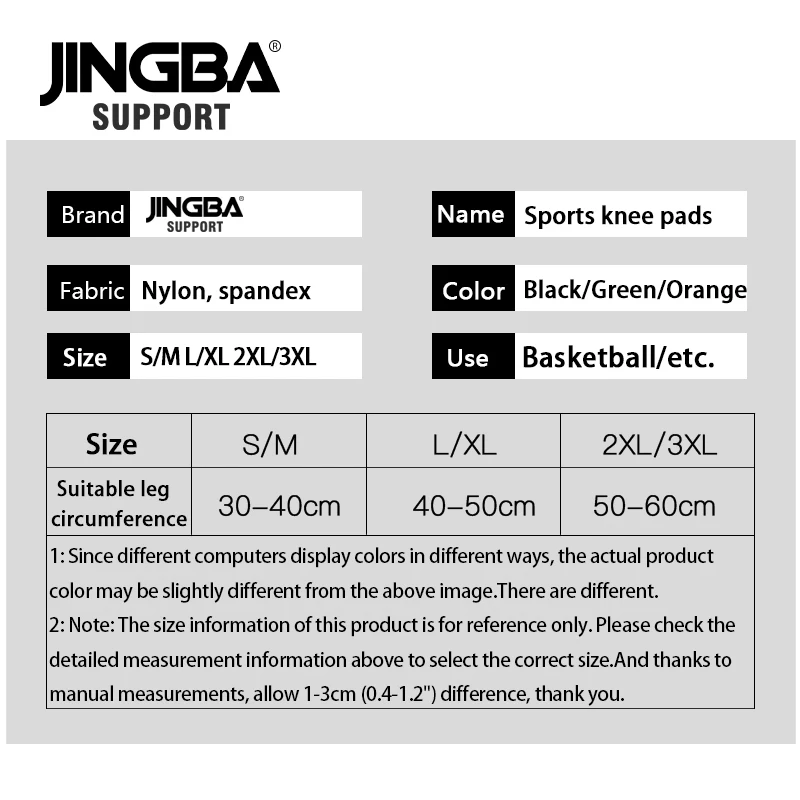 JINGBA SUPPORT Outdoor Sports Volleyball Basketball knee pads knee protector knee brace protector Safety support Elastic Nylon