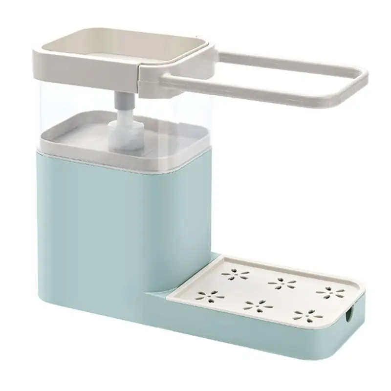 3 in 1 Dosatore di Sapone Contenitore Lavello Spugna Da Cucina Titolare Canovaccio Asciugamano Cremagliera Appendiabiti