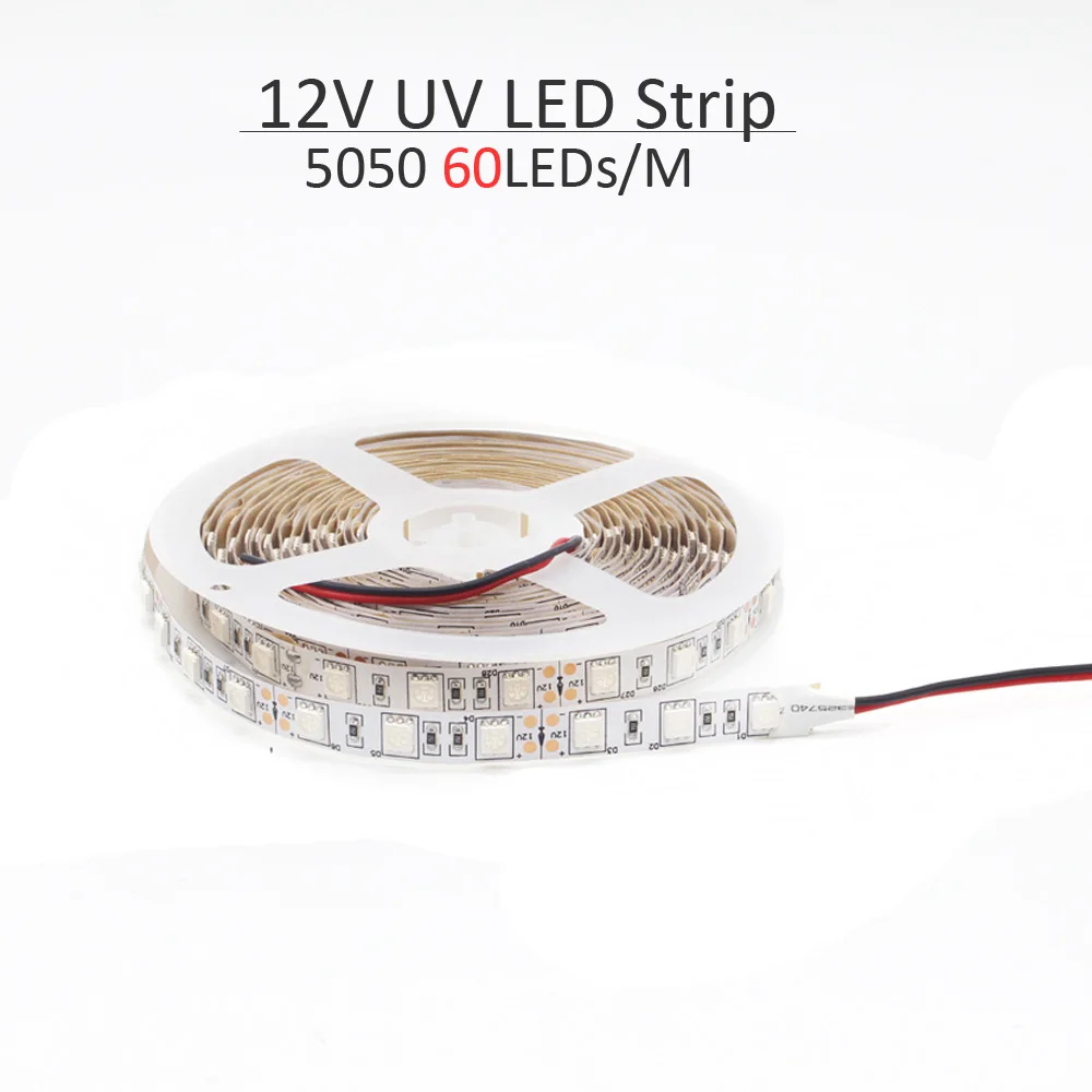 12 V UV-LED-Streifenlicht 5050 2835 SMD 395–405 nm Ultraviolettstrahl LED-Diodenband Lila flexible Bandlampe für DJ-Fluoreszenz