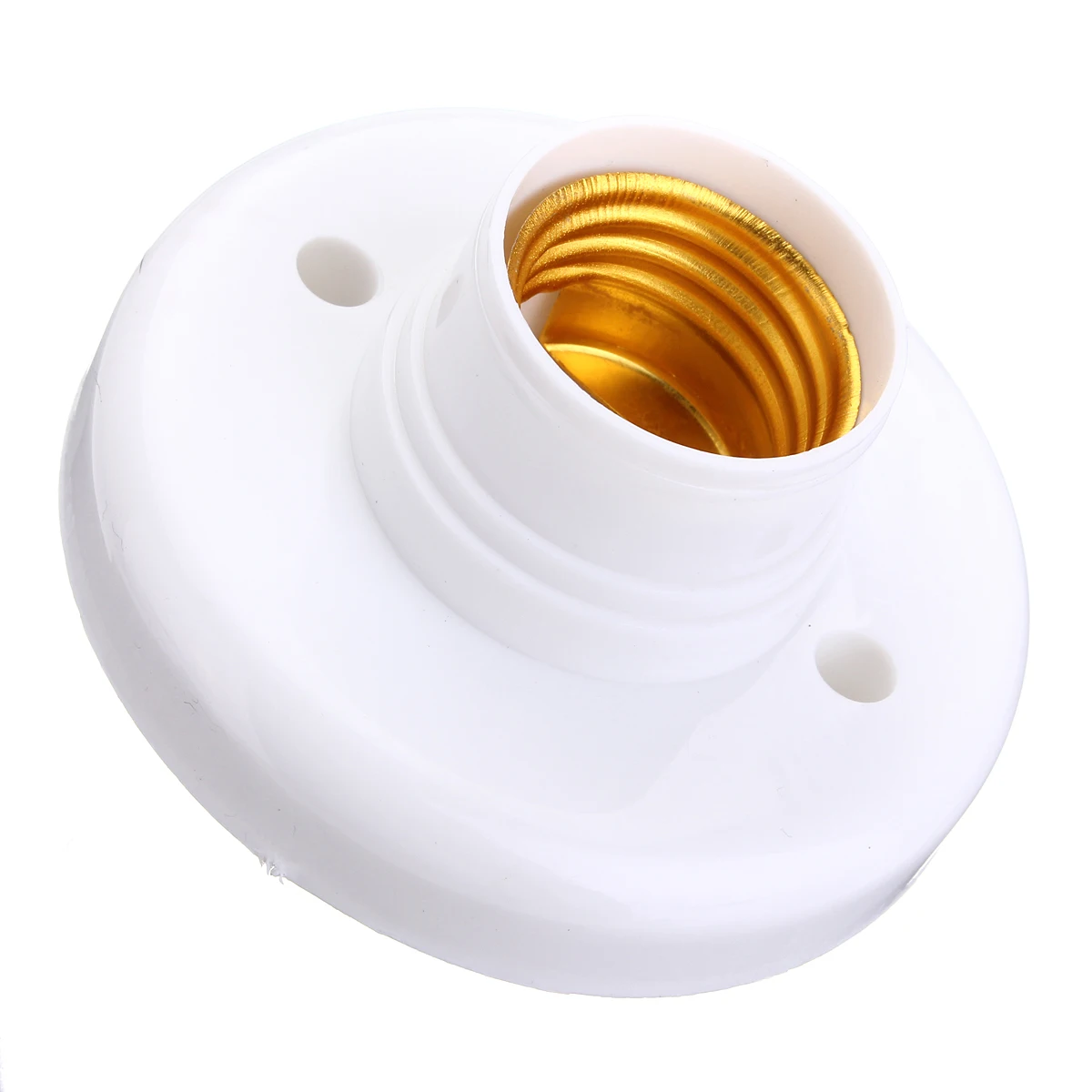 

Jiguoor 2017 New Arrival Useful E27 Round Plastic Base Screw Light Bulb Lamp Socket Holder Adapter White