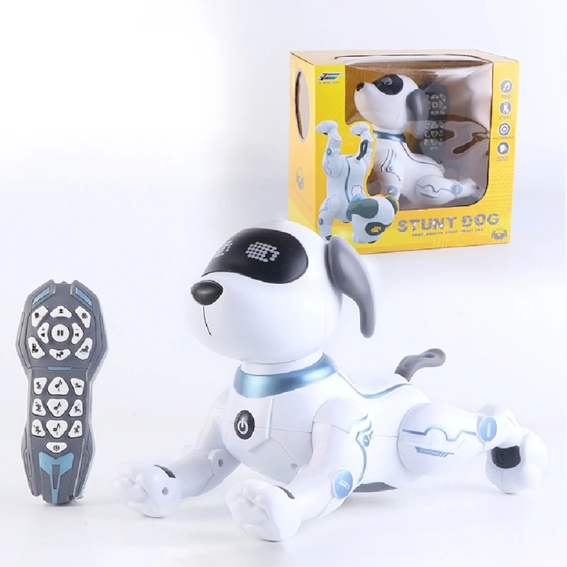 Jouet intelligent à télécommande pour chien, cascadeur robotique RC, chiot dansant, Programmable, avec son, cadeau interactif, apparence créative et Cool