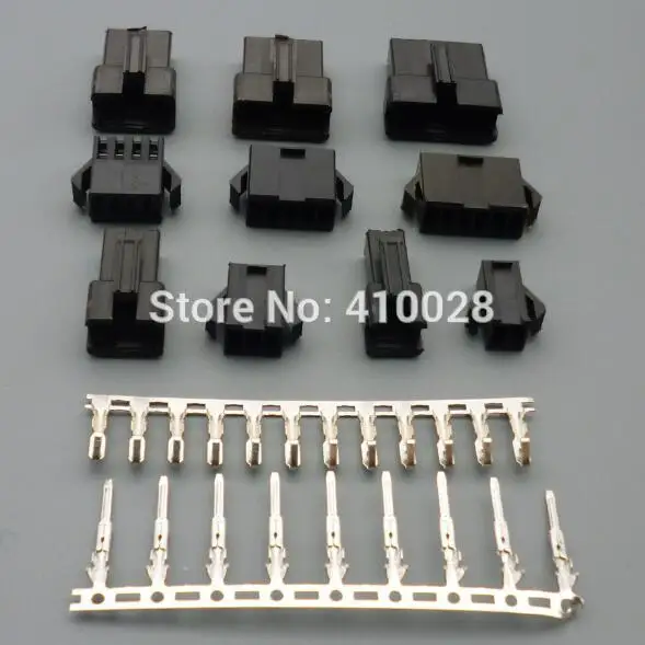 worldgolden 1000 Sets 2.54mm SM 2P 3P 4P 5P 6P Way Multipole Connector plug With  ternimal male and female