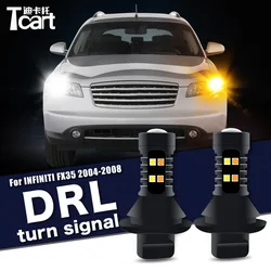 Car Accessories For Infiniti FX35 FX45 (S50) 2003~2008 2PCS 7440 WY21W T20 Led DRL Daytime Running Light With Turn Signal