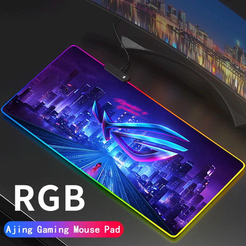 ROGE Mouse Pad Cool Rgb Led Notbook Gamer Laptops Mousepad Backlit Mat Gamer Decoration Wot Rug