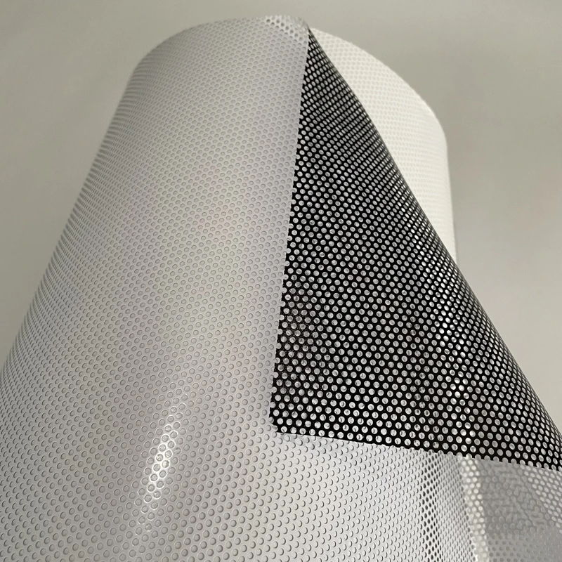 

50x500cm White Perforated One Way Vision Print Media Vinyl Window Film Self Adhesive