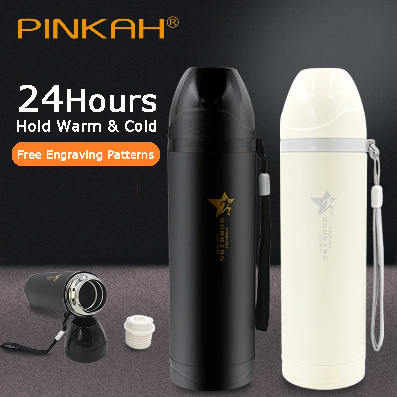 Pinkah 500ml Coffee Mug 304 Stainless Steel Thermos Cup Leak-proof Water Bottle Outdoor Sport Portable With Lid Drinking Tea Cup