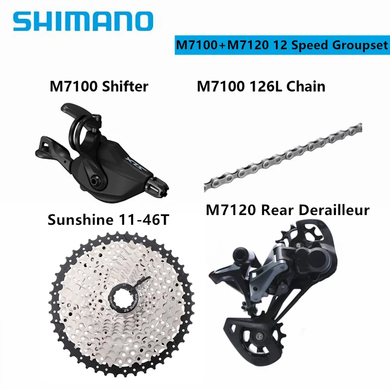 SHIMANO SLX M7100 12 Speed 10-51T 11-46T Groupset M7100 Shifter M7120 Rear Derailleur Cassette For MTB Mountain Bike Bicycle