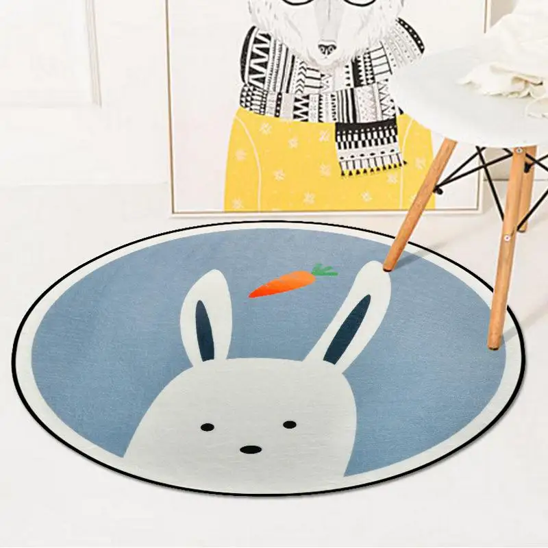 Cartoon animal / geometric figure plain round carpet bedroom living room hanging basket garden blanket computer chair mat