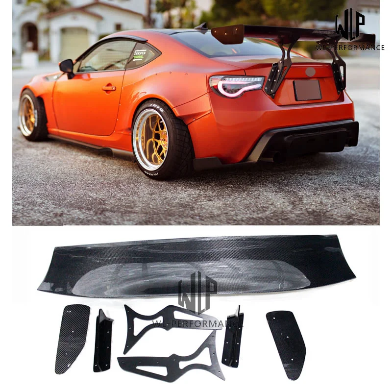 High Quality Carbon Fiber Rear Spoiler Wings with All Aluminium Base Car Styling for Toyota Gt86 Brz Car Body Kit 13-17