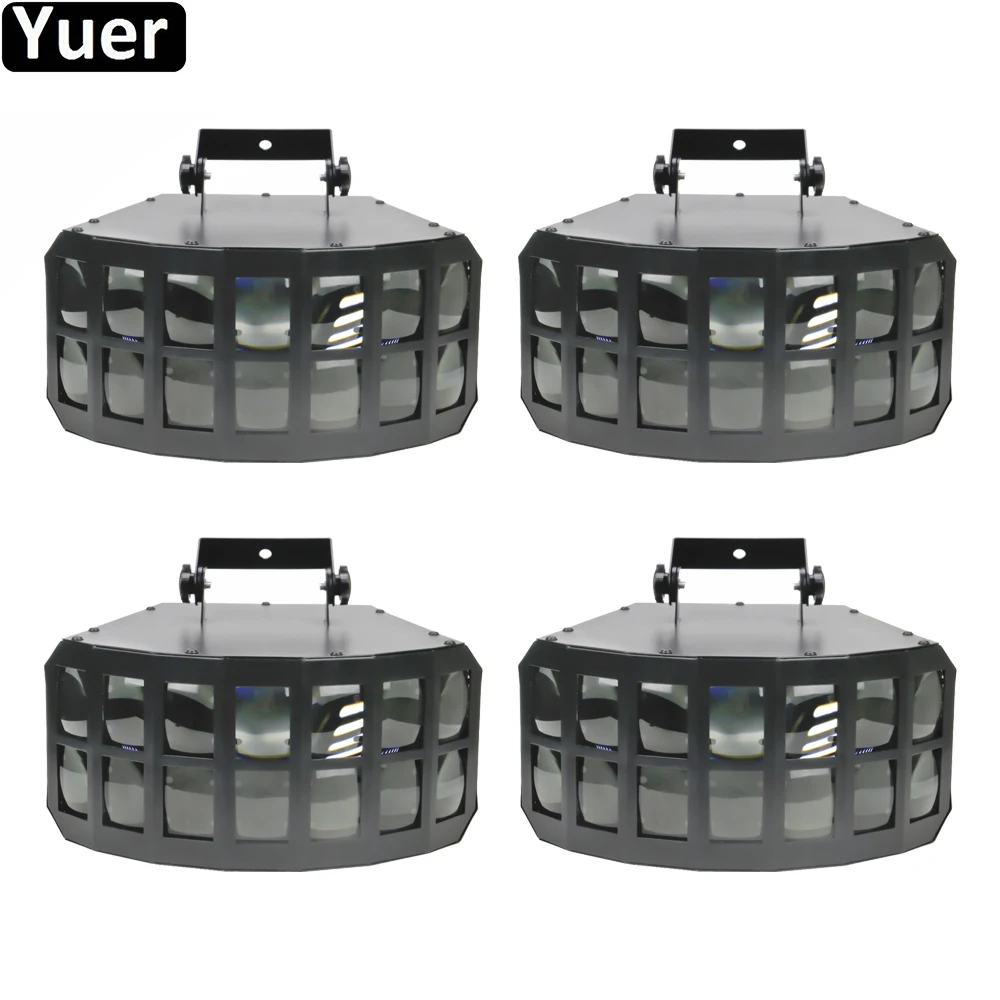 4Pcs/Lot Double Layer Stage Downlight 2x15W RGBW 4IN1 LED Butterfly Strobe Beam Effect Light DMX512 DJ Disco Party Club Lights