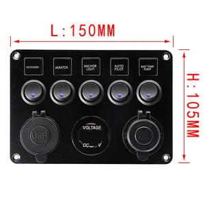 Rocker Toggle Switch Panel, controle USB, 5 gangues, 8 gangues, botão, apto para carro, caminhão, barco marinho, RV, ATV, UTV, campista, caravana, disjuntor 12 principais vendas lancha painel - №6