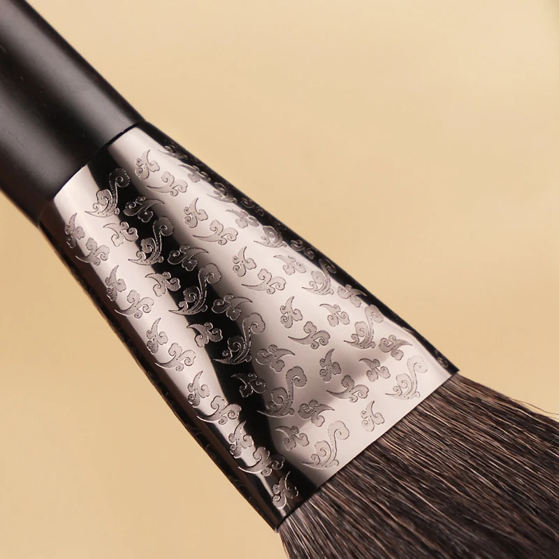 CHICHODO Makeup Brush-Luxurious Carved Ebony Natural Hair Brushes Series-Fox&Gray Rat&Goat Hair Powder Brush-Cosmetic Tools-F102