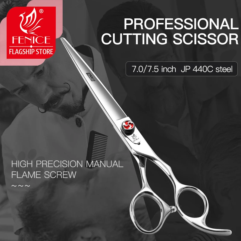 Fenice 7.0 7.5 inch High Quality JP440c hair scissors with flame screw cutting hairdressing beauty salon styling shears