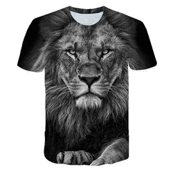 2021 Summer King Of The Forest Lion Graphic t shirts New 3D Animal Pattern Men's t-shirts Fashion Casual Print Funny t shirts