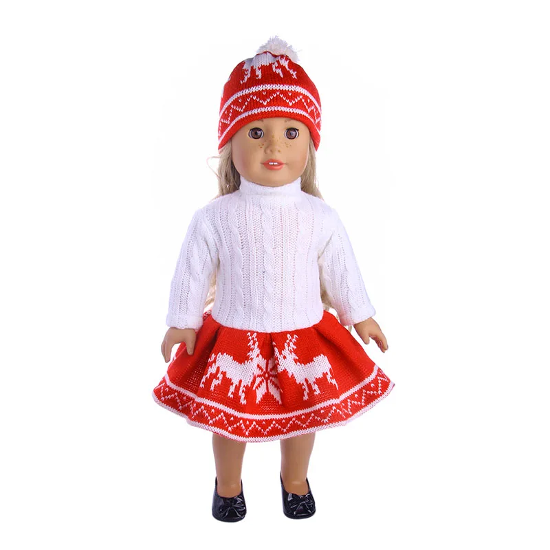 Logan Doll – ensemble pull tricoté à la mode, vêtements + chapeau, pour bébé de 18 pouces et 43Cm, cadeau d'anniversaire