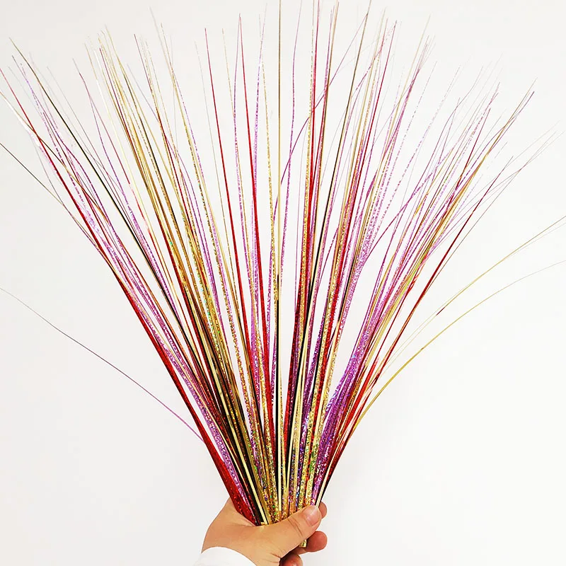 DIY Christmas and Halloween Decoration Materials PVC Laser Onion Grass Artificial Plant Decoration Fake Grass Stage Props