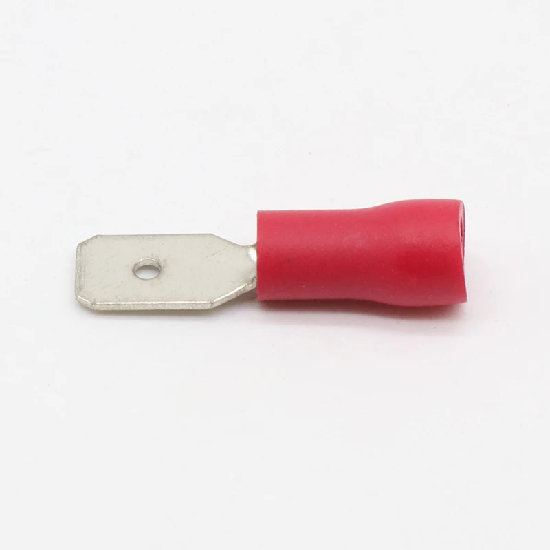 50PCS/LOT Red MDD1.25-187 male Insulated Spade Quick Connector Terminals Crimp Terminal AWG MDD