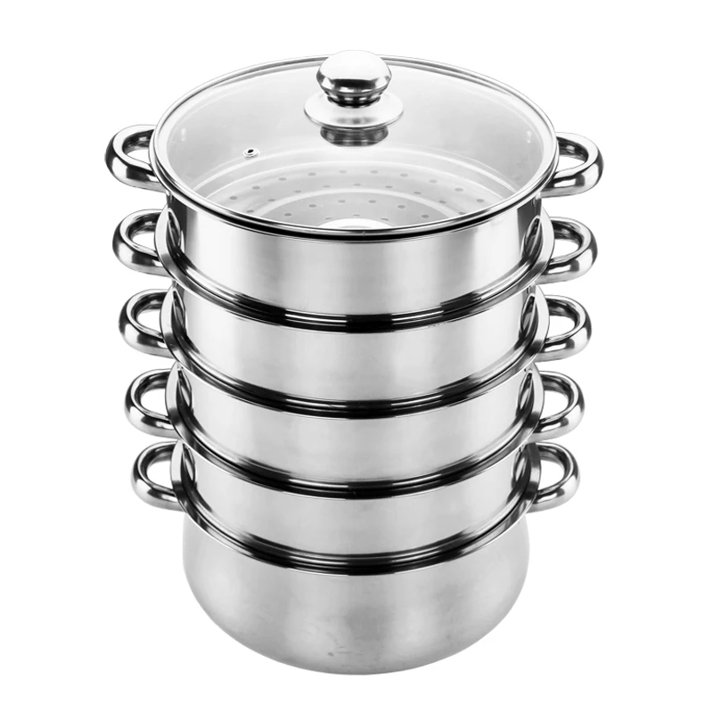 Steamer pot Utensil stainless steel large size 28cm diameter 5 layer cooking pot steamed food casserole