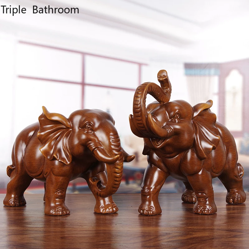 

Chinese Elephant Resin Ornaments Home Lucky Money Living Room Wine Cabinet Decorations Office Decor Accessories Gifts Crafts