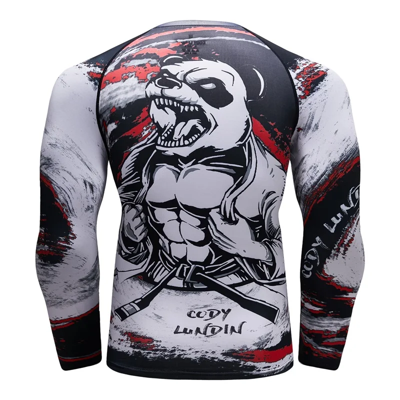 Sportowa męska koszulka kompresyjna MMA BJJ Gi t-shirty spodnie bokserskie spodenki Muay Thai Rashguard Kickboxing Boxeo Fitness Jiu Jitsu