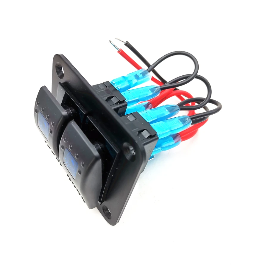 12V+24V 2 Gang Dual LED Light Bar Car Caravan Marine Boat Rv Rocker Switch Panel
