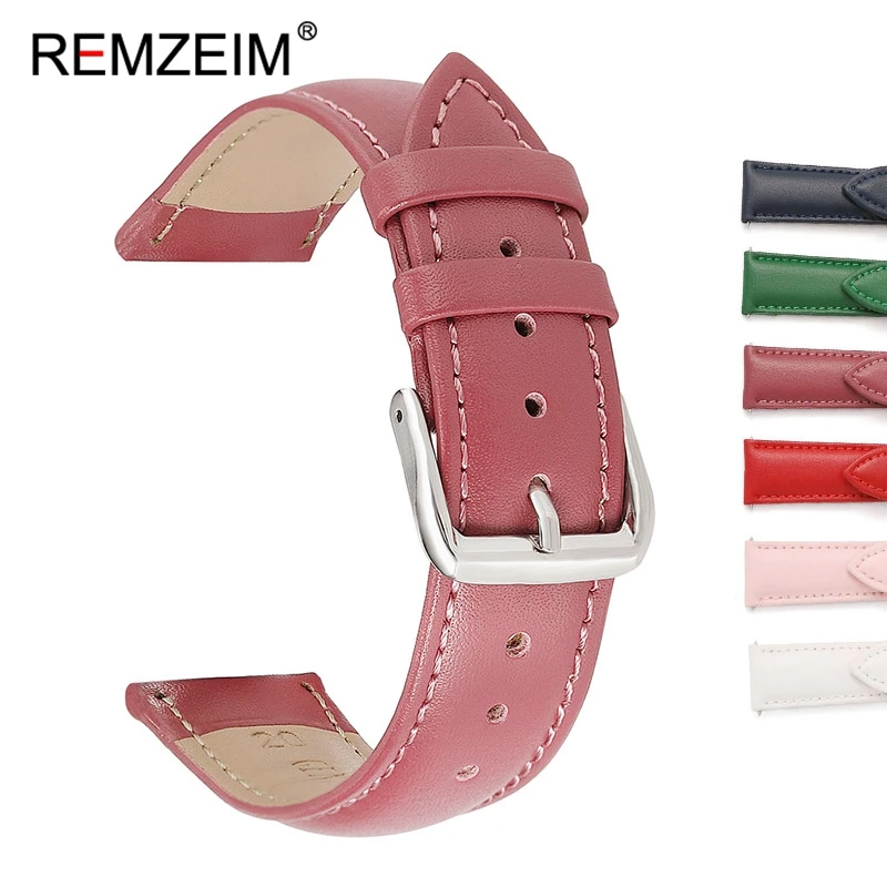 Genuine Leather 16mm 18mm 20mm 22mm Watchband Calfskin Men Women Business Watch Straps Watch Accessories