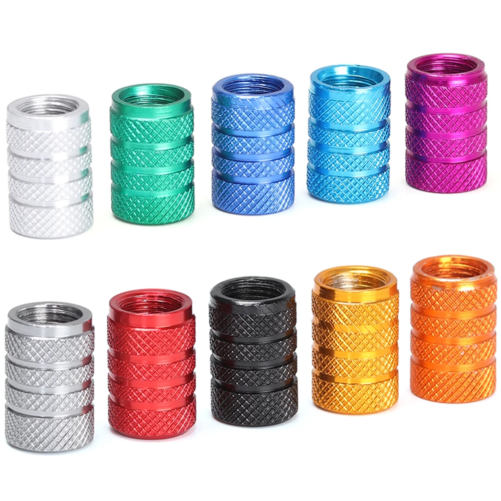 4 Pcs Aluminum Alloy Dustproof Tyre Valve Cap Covered Car Motorcycle Universal Tube Tyre Valve Cap Bicycle Accessories