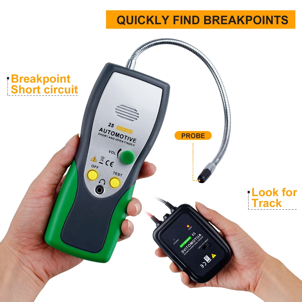 Holdpeak HP-25 Automotive Cable Wire Tracker Tester,for Airbag, Automobile lines and Machine lines Installation and Maintenance