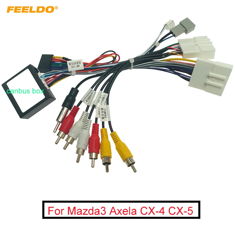 

Car Audio 16PIN DVD Player Power Calbe Adapter With Canbus Box For Mazda3 Axela CX-4 CX-5 Antnza Stereo Plug Wiring Harness