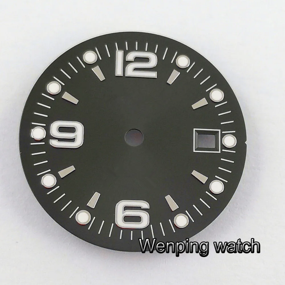 31.5mm Bliger blue black silver watch Dial luminous Fit ETA 2836/2824 DG2813/3804 Miyota 8215 821A 8205 automatic movement P934