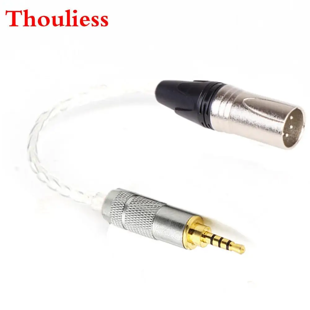 

Thouliess DIY 2,5 мм TRRS сбалансированный штекер к 4pin XLR сбалансированный штекер аудио адаптер кабель один кристалл серебро 2,5 до 4pin XLR кабель