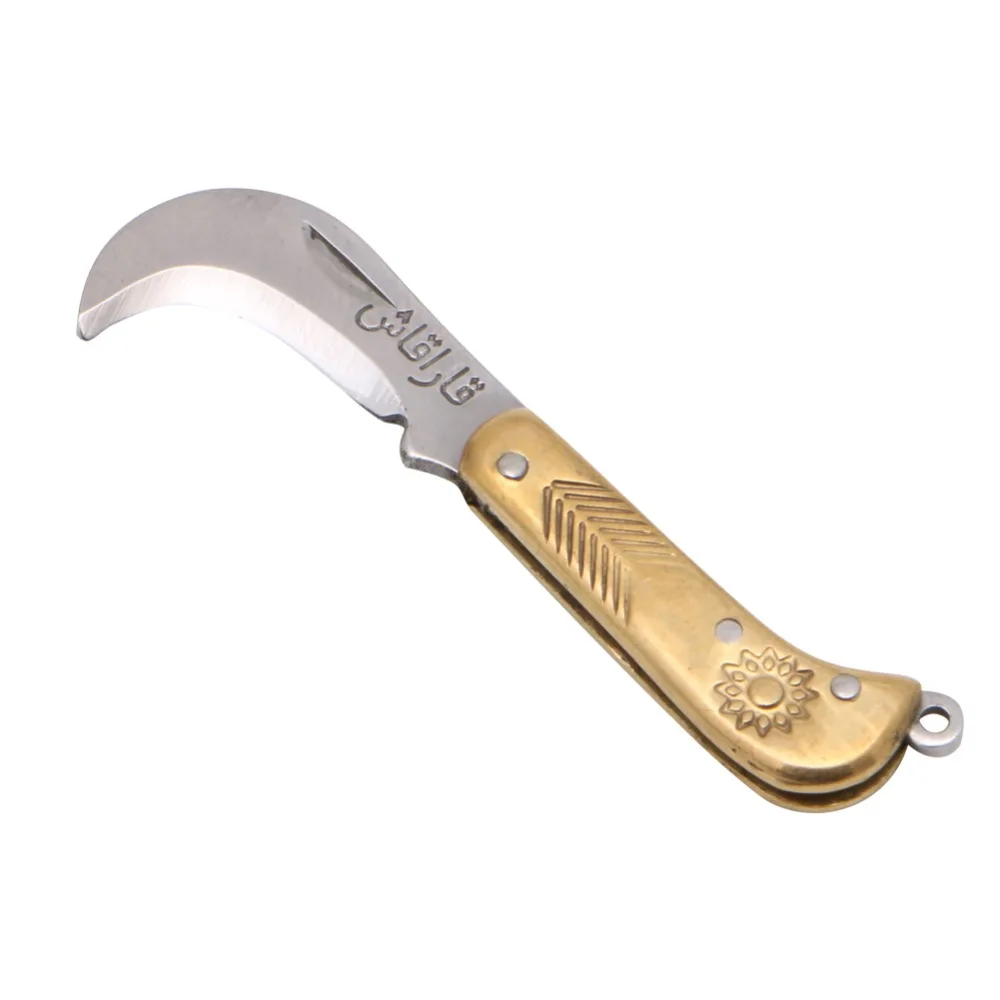 Retro Carving Small Pocket Keychain Tactical Mini Folding Folder Knife Brass New