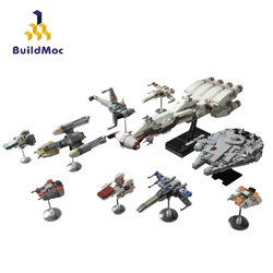 Buildmoc Space Wars Movie The Rebellion Starfighters X-Y Wing TIE Fighter Snowspeeder Millennium Spaceship Building Blocks Toys