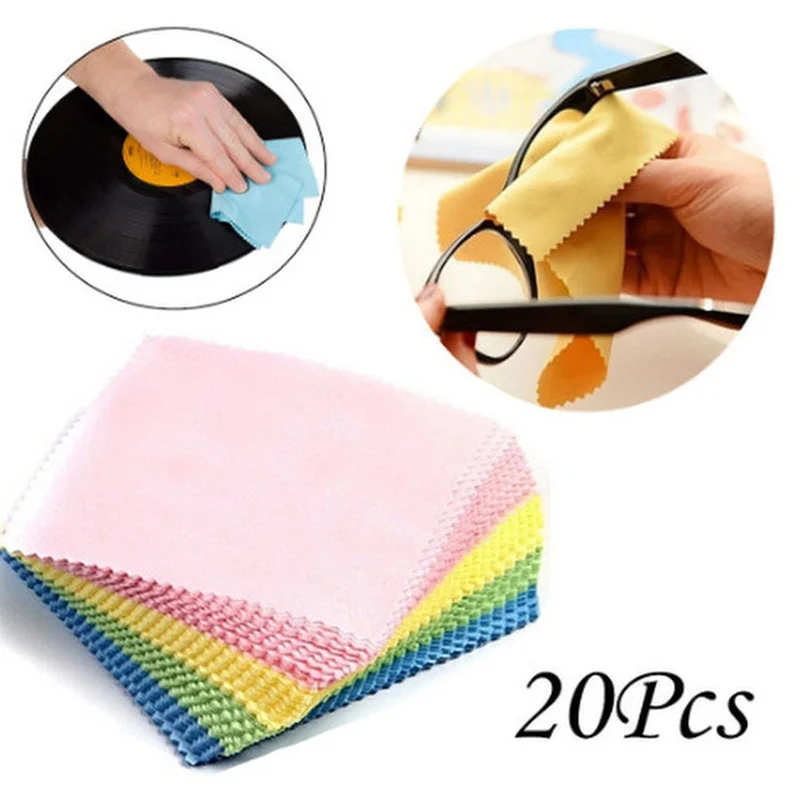 20PCS Cleaner Clean Glasses Lens Cloth Wipes For Sunglasses Microfiber Eyeglass Cleaning Cloth For Camera Computer Accessories