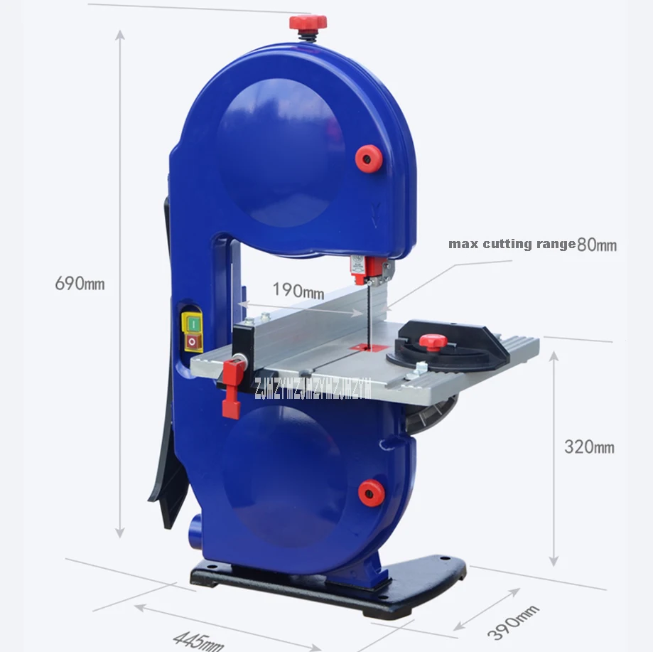 JDD200A 8 Inch Wood Band Saw Machine Household Small Band Curved Sawing Machine Electric Woodworking Band Saw 350W 220V