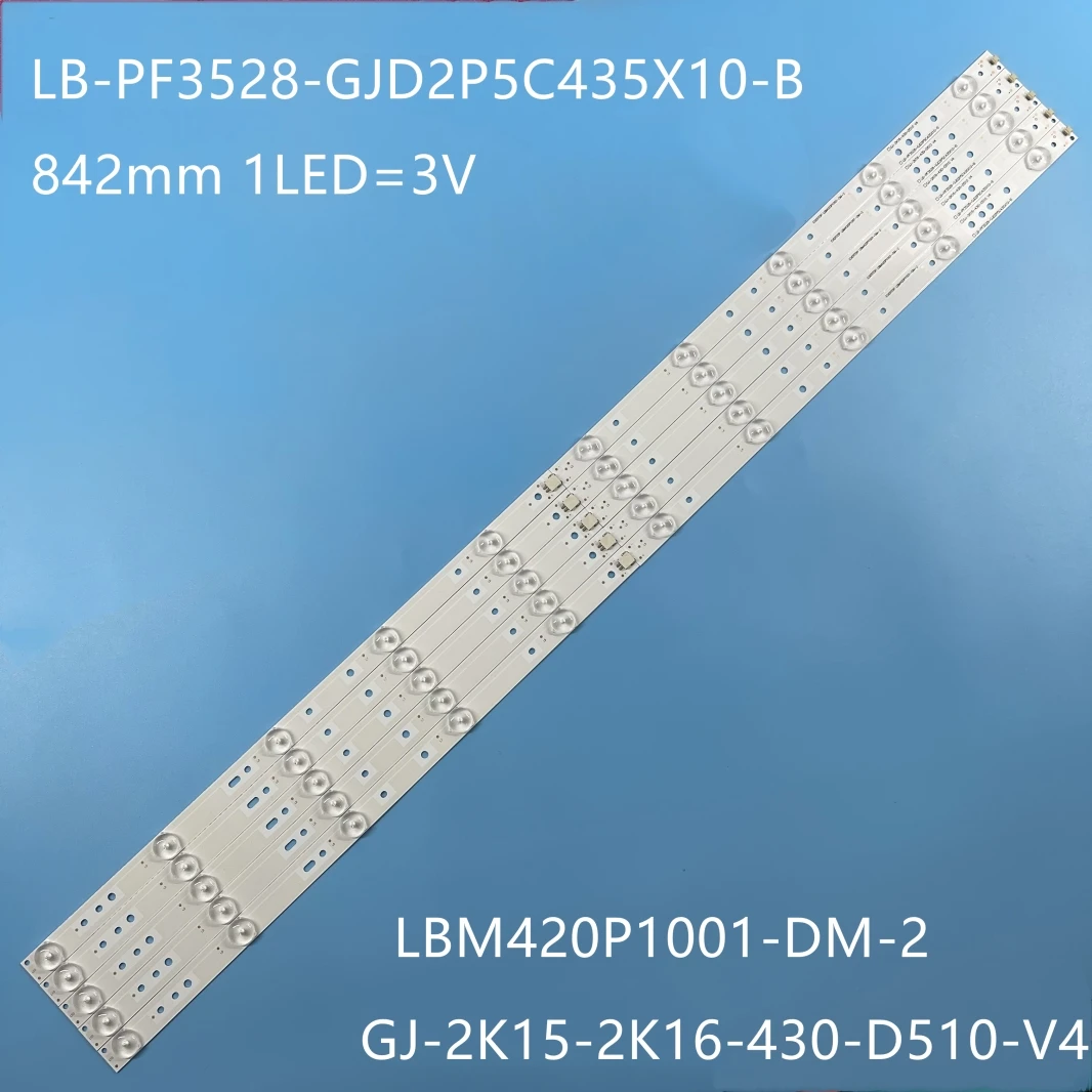 842.5mm 10 LED*3V LED Strip For AOC LE43D1452 LE43S5760 LBM430P1001-AJ-2S LB43003 GJ-2K15-430-D510 GJ-2K16-430-D510