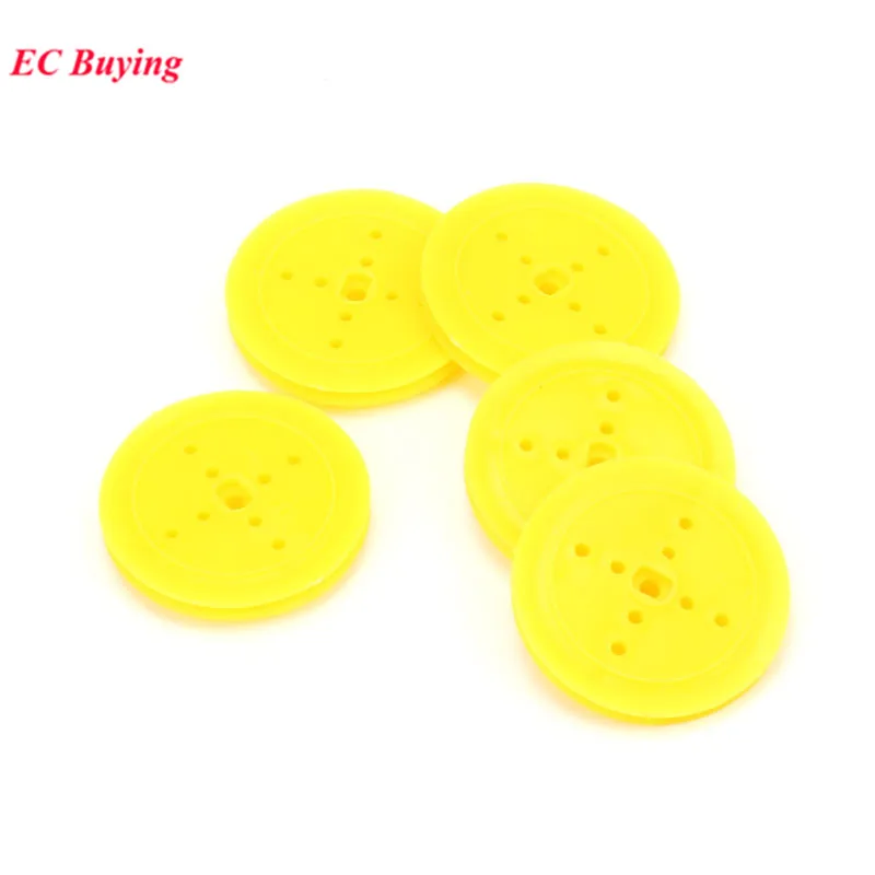 10PCS/Lot Small Smart Car Yellow Wheel Tire Chassis Plastic Robot Chassis Rubber Chassis Wheel for Toy car tires DC Motor