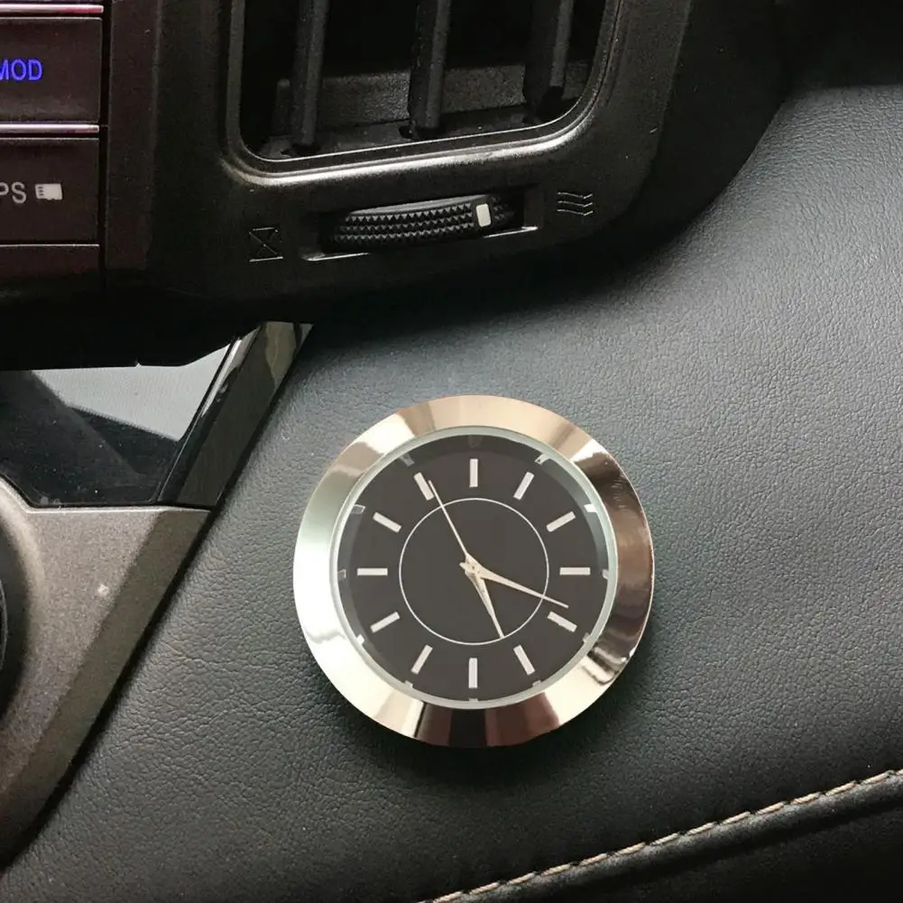 Pracatical Car Self-adhesive Watch Unobstructed Convenient  Car Clock Mini Round Clock   for Vehicle Decor  Automotive Watch