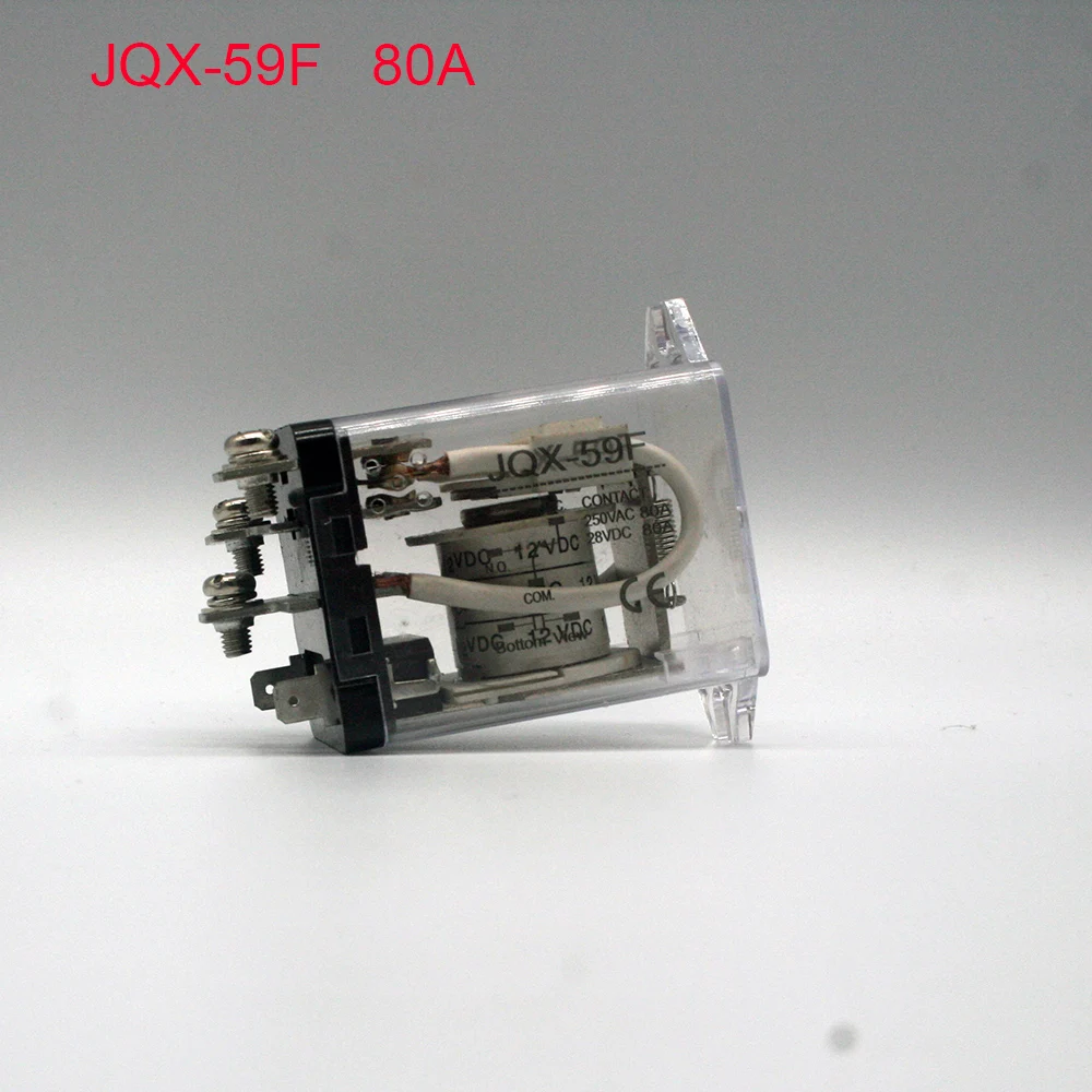 

JQX-59F 1Z DC 12V 24v AC220V 80A SPDT General Purpose High Power Electromagnetic Relay 5 Pin