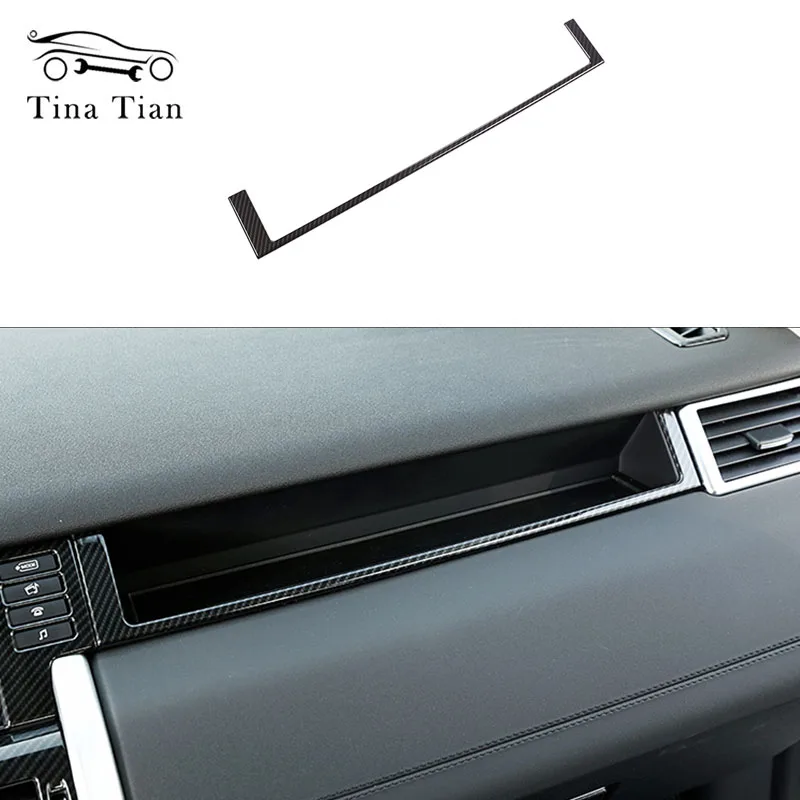 ABS carbon fiber color Co-pilot Storage Compartment U Shaped Frame Cover  For Land Rover Discovery Sport  2015-2019 Car Styling