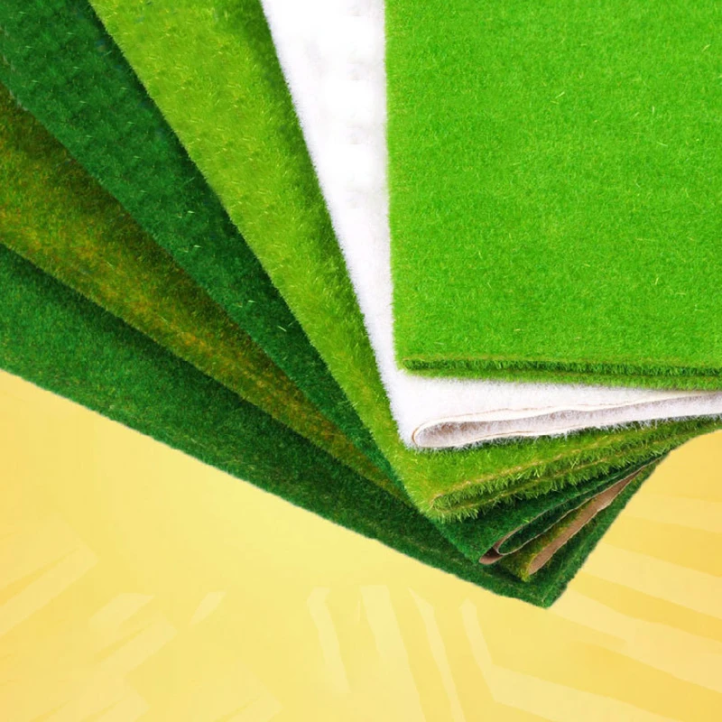 250mm*250mm Landscape Grass Mat for Model Train Adhesive Paper Scenery Layout Lawn Diorama Accessories