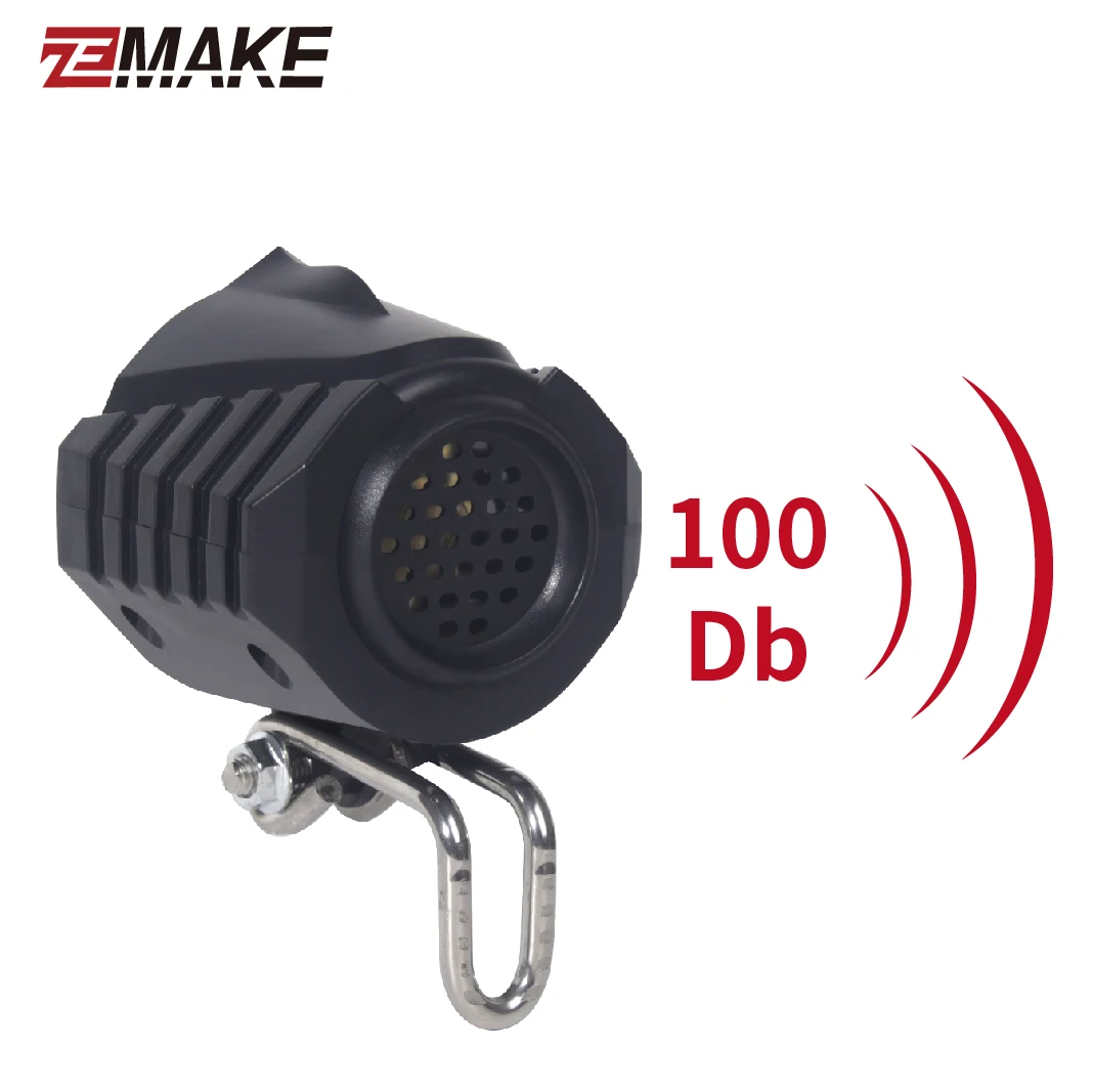 ZEMAKE Electric Bike Front and Ebike Rear Light Set Input 12V 24V 36V 48V 60V Built-in Speaker E-Bike Headlight And Tail Light