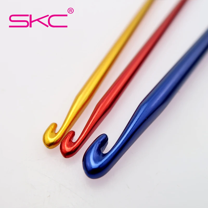 SKC High Quality 16.5cm Afghan Tunisian Aluminium Crochet Hook Set Knitting Needle Hand Knit Tool With Big Eye 3pcs/set Crochet