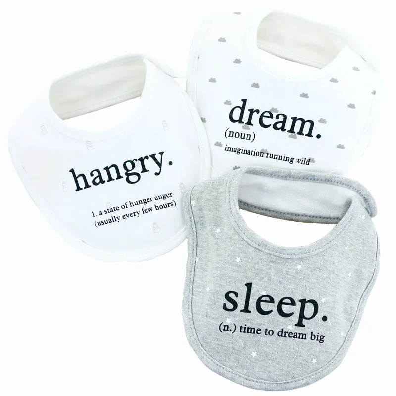 Cotton Cartoon Baby Bibs Lot 3pcs Newborn Infant Girls Boys Saliva Towel Baby Burp Cloth Drool Bibs Baby Accessories