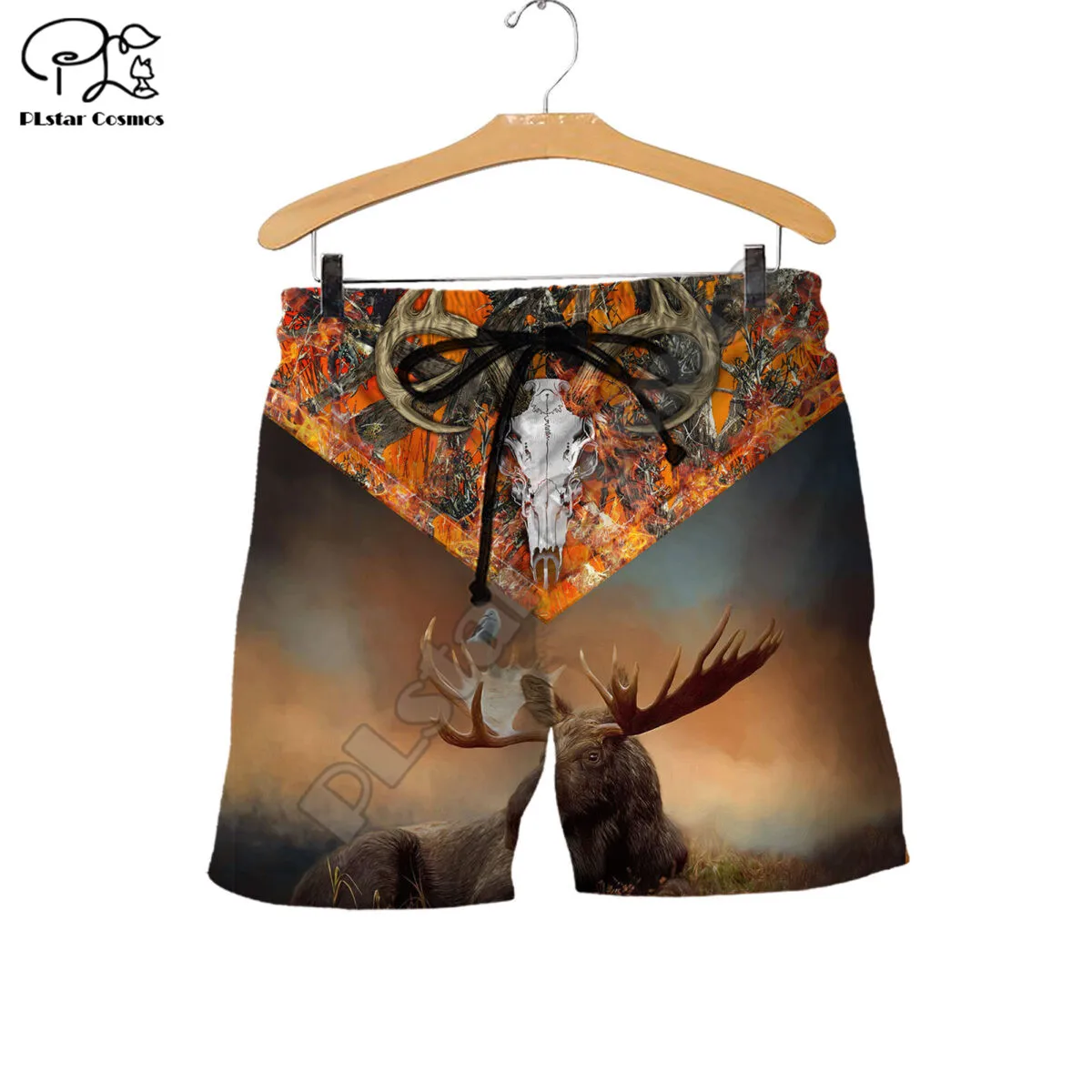 PLstar Cosmos Moose Hunting 3D Printed 2022 Newest Fashion Summer Casual Men\'s Shorts Harajuku Loose Beach Drop Shipping M28